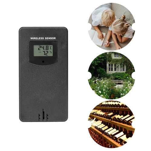 Stazione meteo RCC – elettronica, retroilluminata, wireless, con sensore, nera - 19