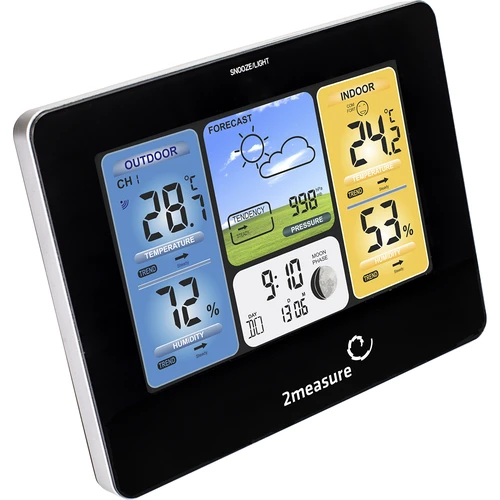 Stazione meteo RCC – elettronica, retroilluminata, wireless, con sensore, nera - 6