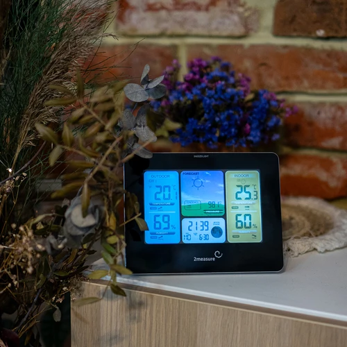 Stazione meteo RCC – elettronica, retroilluminata, wireless, con sensore, nera - 12