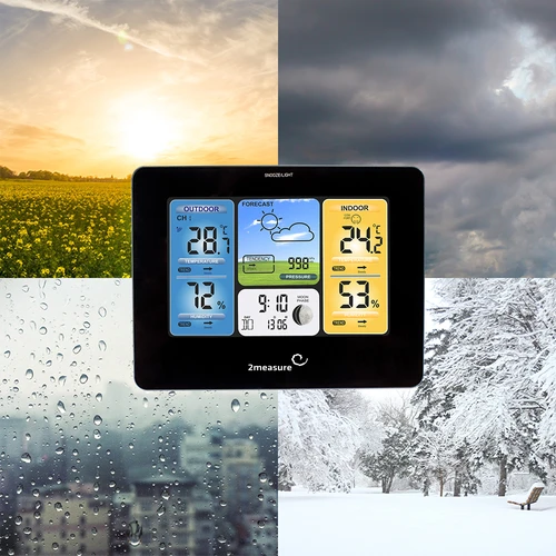 Stazione meteo RCC – elettronica, retroilluminata, wireless, con sensore, nera - 18