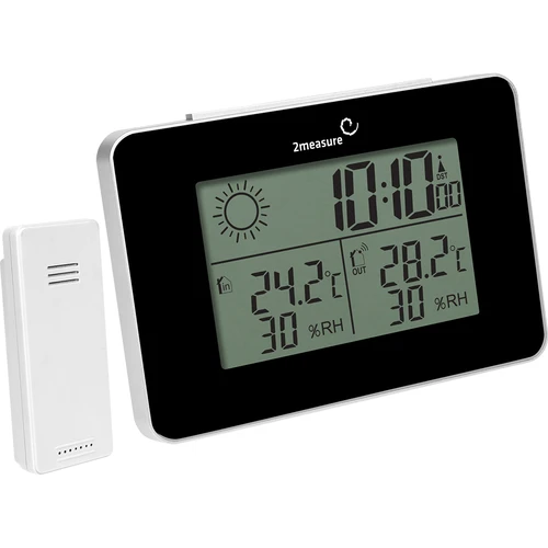 Stazione meteo RCC – elettronica, senza fili, con sensore retroilluminato, nera