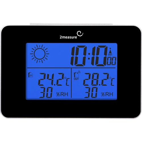 Stazione meteo RCC – elettronica, senza fili, con sensore retroilluminato, nera - 9