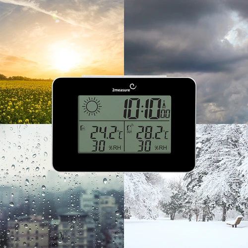 Stazione meteo RCC – elettronica, senza fili, con sensore retroilluminato, nera - 21