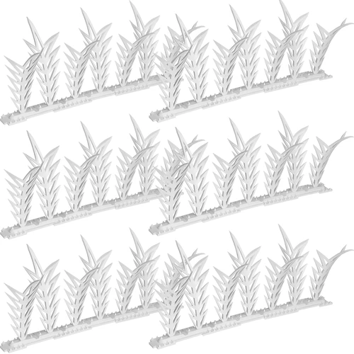 Strisce con punte dissuasorie per uccelli, decorative, bianche - in materiale plastico, 6 pezzi - 2