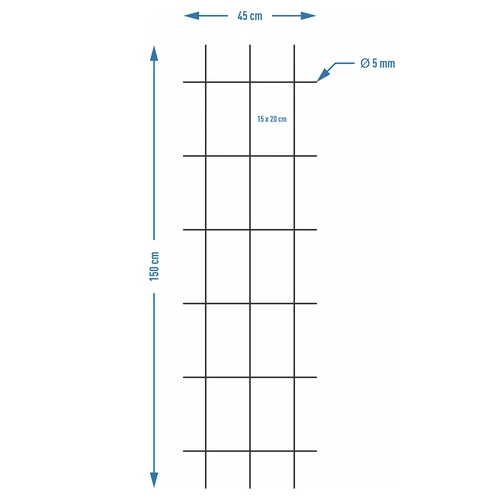 Supporto per piante - graticcio (150 cm x 45 cm) 3 pezzi - 7