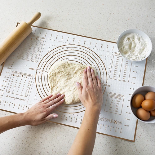 Tappetino in silicone – spianatoia con stampa: sagome e calcolatore culinario - 7