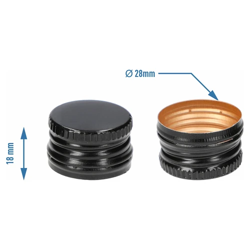 Tappi a vite per bottiglie 28/18 mm - neri, 8 pezzi - 4