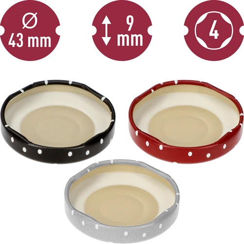 Tappi twist-off fi 43 mm a pois (mix colori) - 10 pezzi - 10