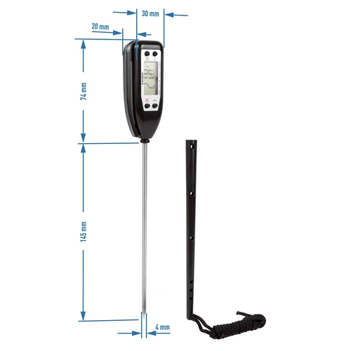 Termometro da cucina elettronico (-50°C a +300°C) con custodia, nero - 2