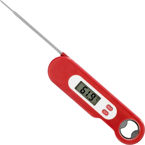Termometro da cucina elettronico con sonda pieghevole (-50/+300℃), rosso - 3