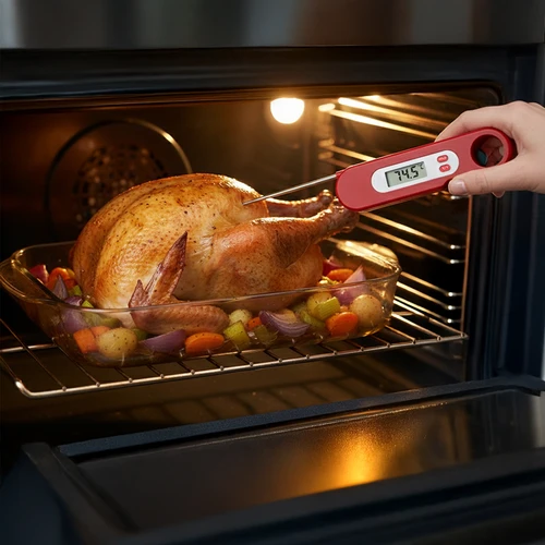 Termometro da cucina elettronico con sonda pieghevole (-50/+300℃), rosso - 8