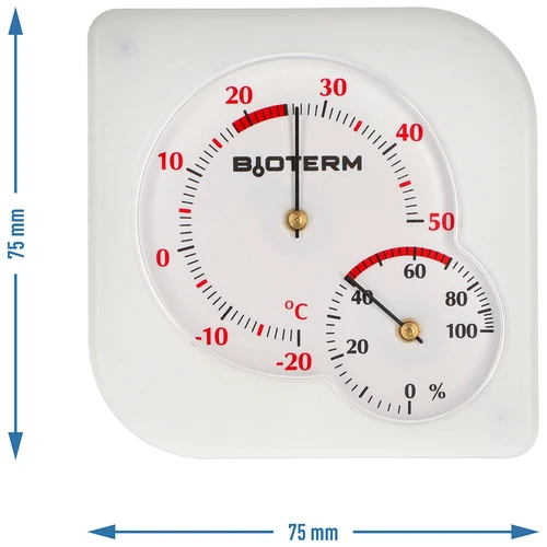 Termometro da interno bimetallico con igrometro (-20 a +50°C), bianco - 4
