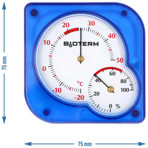 Termometro da interno bimetallico con igrometro (-20 a +50 °C), blu - 4