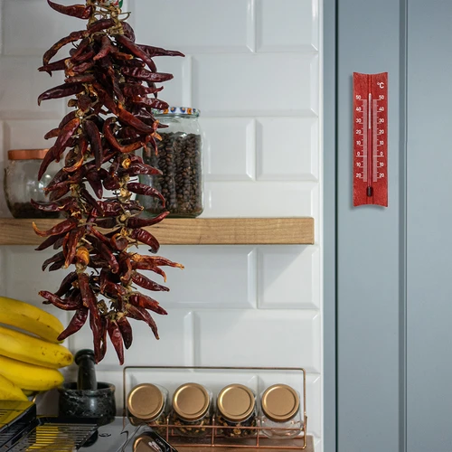 Termometro da interno in legno (-20 a +50 °C), colore mogano, 15 cm - 6