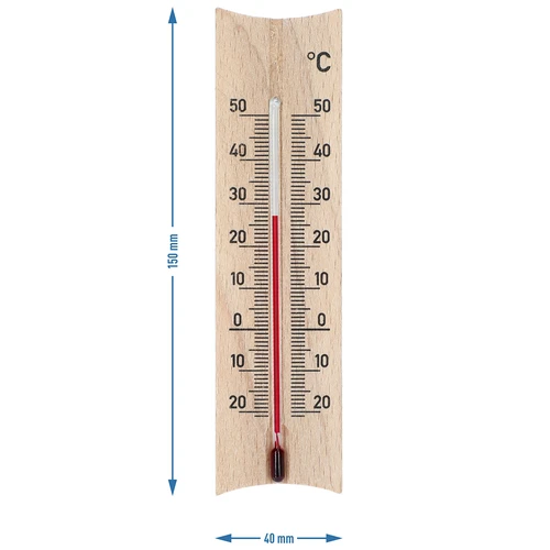Termometro da interno in legno (da -20 a +50 °C), marrone chiaro, 15 cm - 5