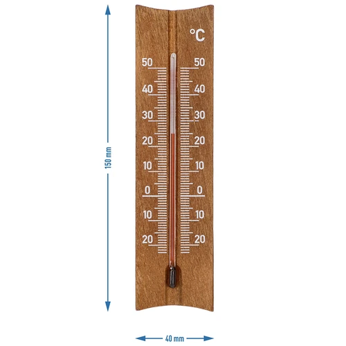 Termometro da interno in legno (da -20 a +50°C), marrone scuro, 15cm - 5