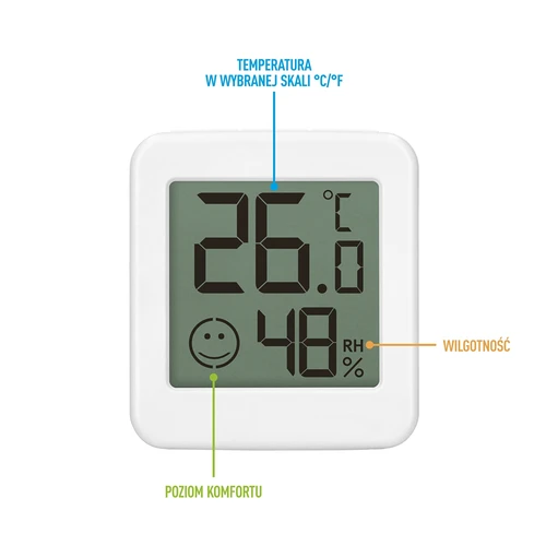 Termometro elettronico con indicatore di comfort, bianco - 8