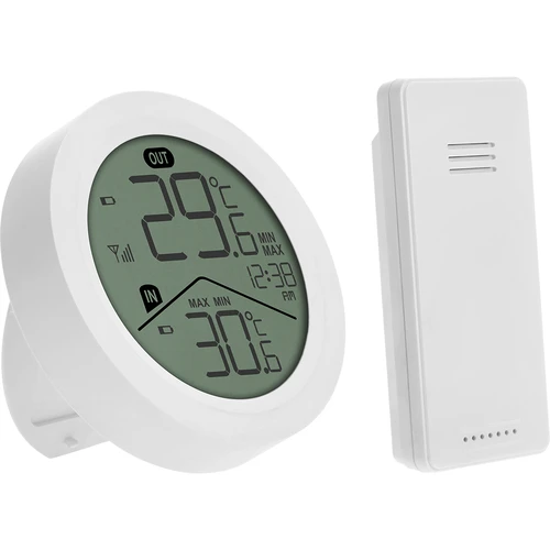 Termometro elettronico Soens - con sensore esterno, rotondo, bianco - 2