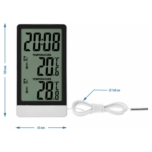 Termometro elettronico Soens – con sonda, bianco - 6