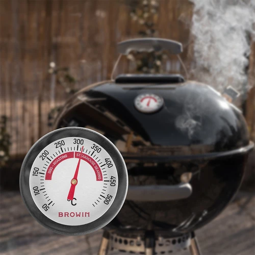 Termometro per griglia e BBQ, da 50 a +500°C, bimetallico, 5,3 cm - 6