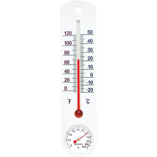 Termometro universale bianco con igrometro (da -20°C a +50°C) 25 cm