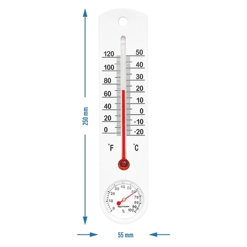 Termometro universale bianco con igrometro (da -20°C a +50°C) 25 cm - 2