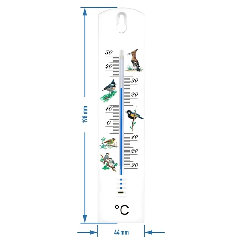 Termometro universale con grafica - Uccelli (da -30°C a +50°C) 20 cm - 2