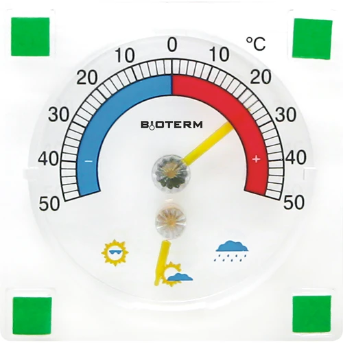 Termometro universale trasparente con igrometro, autoadesivo (da -50 °C a +50 °C)