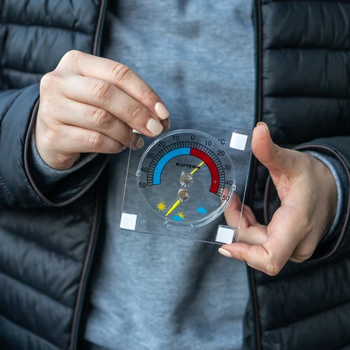 Termometro universale trasparente con igrometro, autoadesivo (da -50 °C a +50 °C) - 5