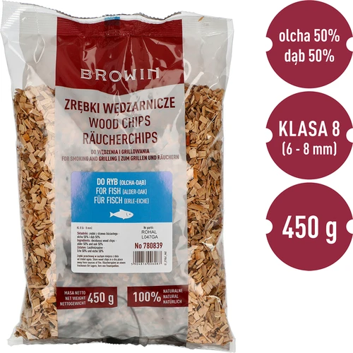 Trucioli per affumicare/grigliare, 50% quercia + 50% ontano, 450 g, classe 8 - 3