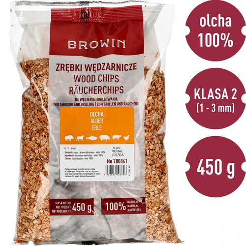 Trucioli per affumicare/grigliare, ontano, 450 g, cl. 2 - 3