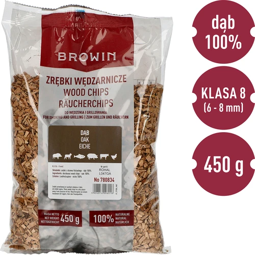 Trucioli per affumicare/grigliare, rovere, 450 g, classe 8 - 3