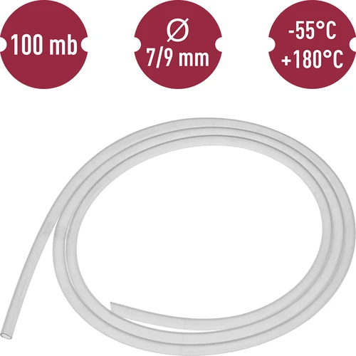 Tubo in silicone Ø 7/9 mm — da -55 a +180 °C — al metro - 2