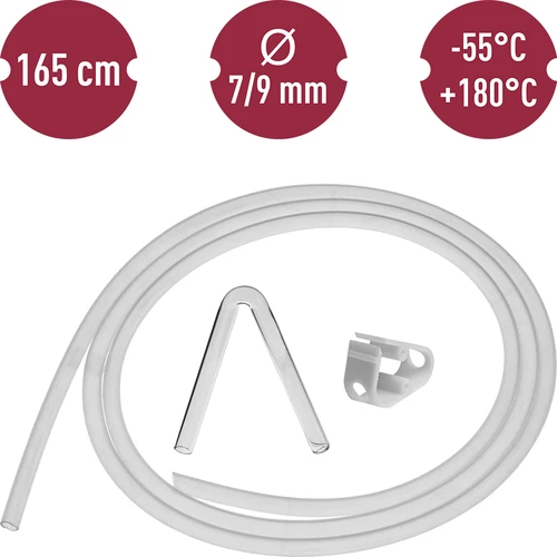 Tubo in silicone Ø 7/9 mm - temp. -55 +180°C - 6