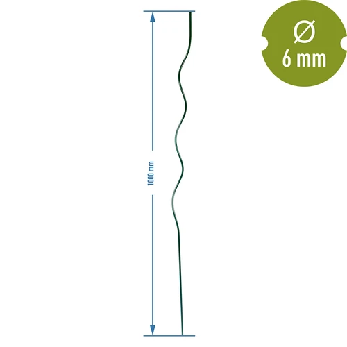 Tutore a spirale in acciaio 1 m x 6 mm - 2