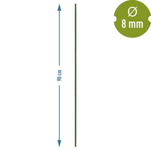 Tutori da giardino Bioogród – acciaio rivestito, 0,9 m, Ø 8 mm, 10 pz. - 3
