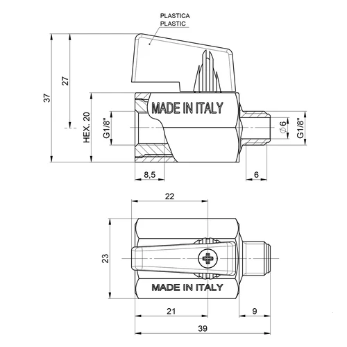 Valvola a sfera 1/8'' - 3