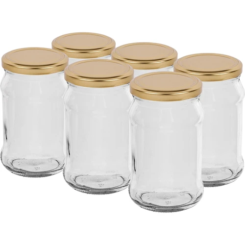 Vasetti TO 300 ml con coperchio dorato Ø 66 - 6 pezzi