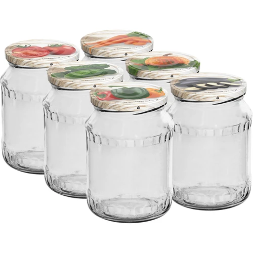 Vasetti TO 720 ml con tappo colorato Ø 82/6 - 6 pezzi