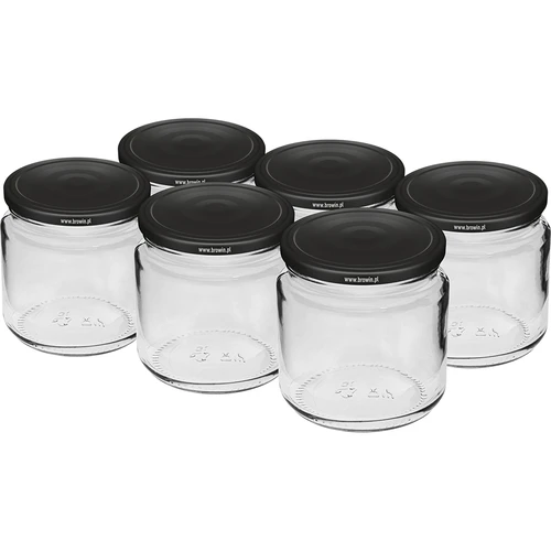 Vasetto 212 ml fi66/4 con capsula nera, 6 pezzi