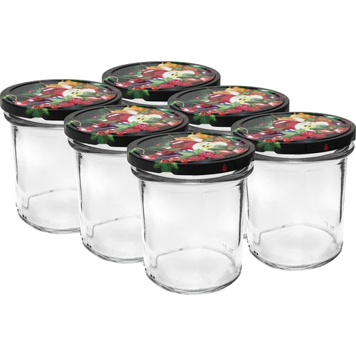 Vasetto 350 ml con tappo colorato - 6 pezzi
