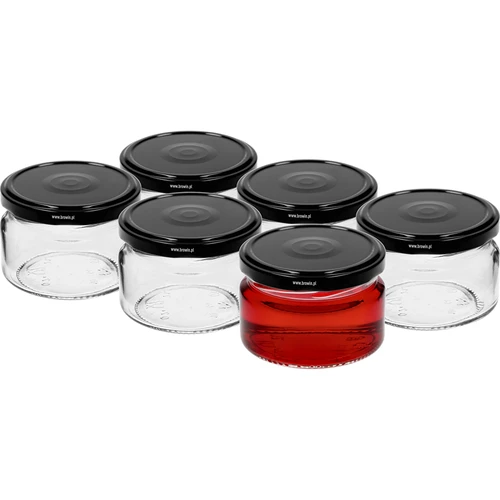Vasetto basso 200 ml - con capsula nera Ø 82/6, 6 pz. - 2
