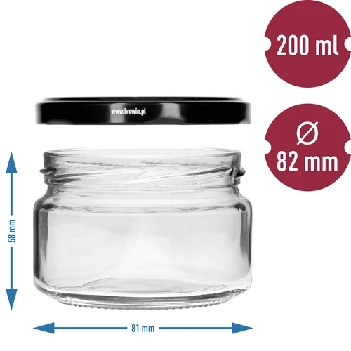 Vasetto basso 200 ml - con capsula nera Ø 82/6, 6 pz. - 5