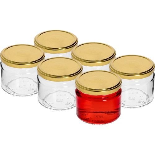 Vasetto basso 330 ml - con capsula dorata fi 82/6, 6 pz. - 2