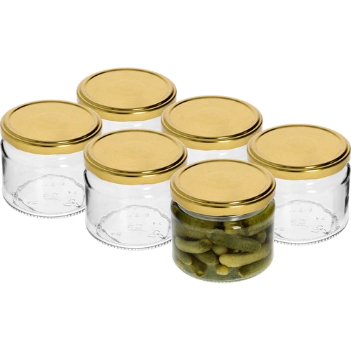 Vasetto basso 330 ml - con capsula dorata fi 82/6, 6 pz. - 3