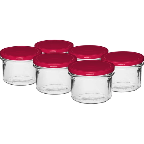 Vasetto dritto 235 ml (TO 82) con capsula bordeaux – 6 pezzi