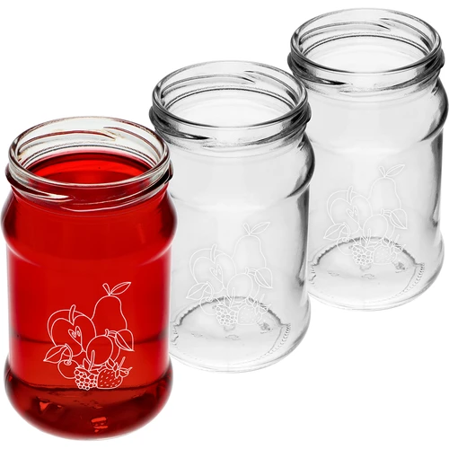 Vasetto TO 300 ml con stampa di frutti misti e tappo Ø66/4 - 3 pezzi - 3