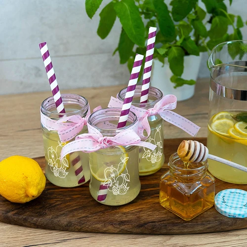 Vasetto TO 300 ml con stampa di frutti misti e tappo Ø66/4 - 3 pezzi - 7