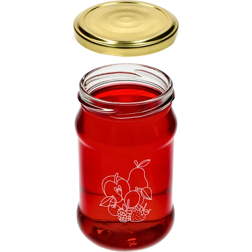 Vasetto TO 300 ml con stampa di frutti misti e tappo Ø66/4 - 3 pezzi - 5