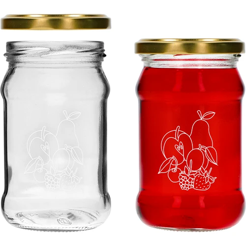 Vasetto TO 300 ml con stampa di frutti misti e tappo Ø66/4 - 3 pezzi - 4